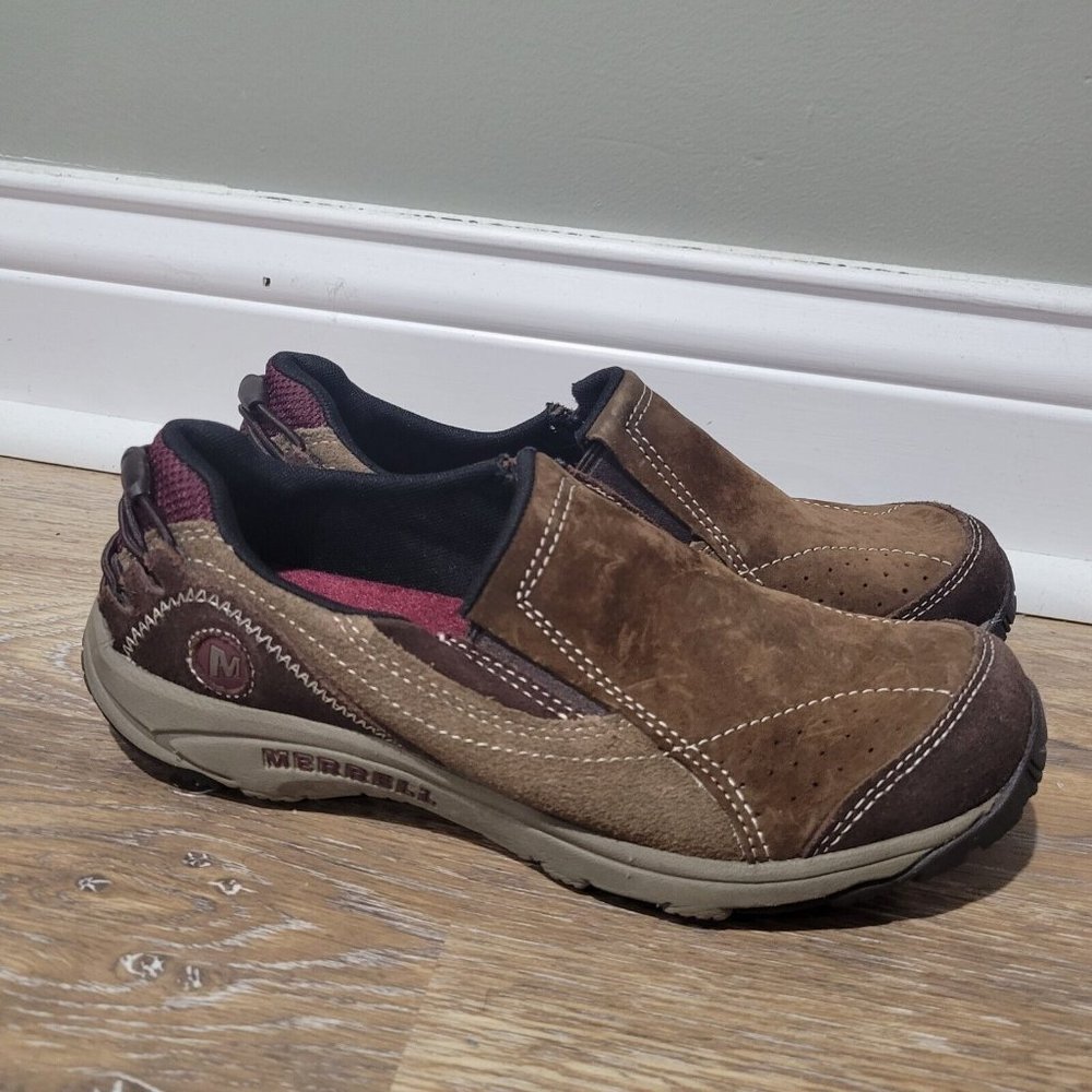 Merrell Kamori Moc Loafer Slip On Shoe Dark Earth Brown Womens Size 7